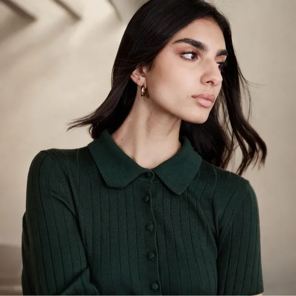 Banana Republic NEZHA MERINO SWEATER POLO - Picture 1 of 6